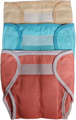 

Triple B Kids Washable/Reusable Quick Dry (Muslin) Cotton Traditional Langot/Nappies Pack of 3 (3-9 Months) - L(3 Pieces)
