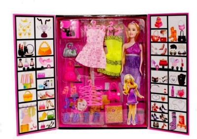 

Amazia 20 Pieces Doll Flapbook Set of Fashion and Accessories for kiddz.(Multicolor)