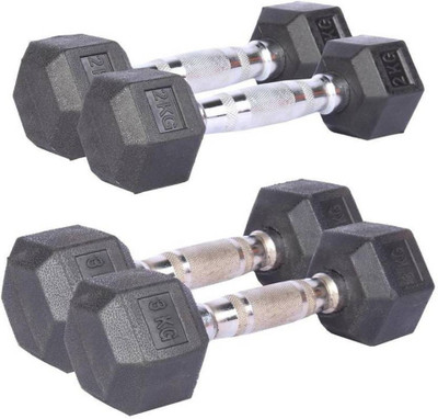 

StepInnStore ''BEST QUALITY COMBO'' ( 3*KG 2PCS & 2*KG 2PCS ) HEXAGONAL Fixed Weight Dumbbell(10 kg)