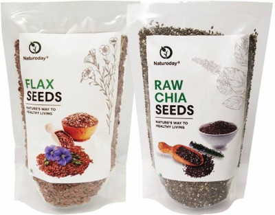 

Naturoday Chia Seeds, Brown Flax Seeds(250 g, Pack of 2)