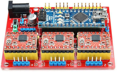 

Pinchdart CNC Shield V4 Board With Arduino Nano With 3pcs A4988 Driver Electronic Components Electronic Hobby Kit