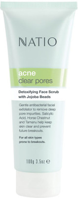 

Natio Acne Clear Pores Detoxifying Face Scrub With Jojoba Beads(100 g)
