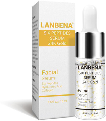 

LANBENA Six Peptides 24K GOLD Facial Serum - Anti-Aging, Anti-Wrinkle, Whitening & Moisturizing Essence(15 ml)