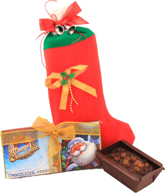

Zoroy Luxury Chocolate Christmas Stocking Hamper with chocolates, cookies and plum cake Combo(1)