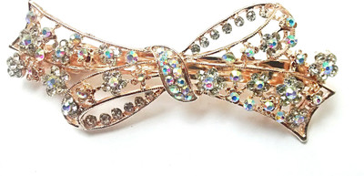 

Rk Party Wear Fancy & Stylish Rhinestone Crystal Knot Shape Hair Clip For Girls and Women Hair Clip(Gold)