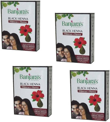 

Banjara's Banjara's Black Henna with Hibiscus 50g( Pack of 4) Hair Color(black)