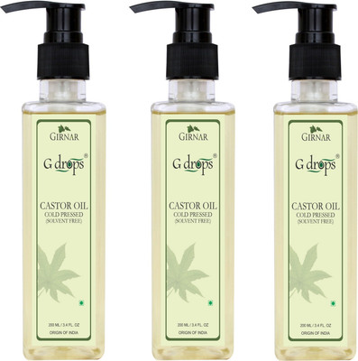 

G Drops Castor Oil Cold Pressed Pack Of 3 ( 3 x 200 ml ) Hair Oil(200 ml)