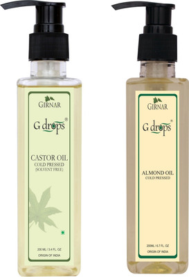 

G Drops Castor & Almond Oil Combo(200ml+200ml) Hair Oil(400 ml)