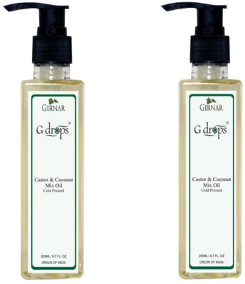 

G Drops Castor & Coconut Mix Oil Combo(2x200ml) Hair Oil(400 ml)