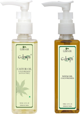 

G Drops Castor & Neem Oil Combo(100ml+100ml) Hair Oil(200 ml)