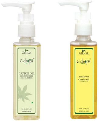 

G Drops Castor & Sunflower Oil Combo(2x100ml) Hair Oil(200 ml)