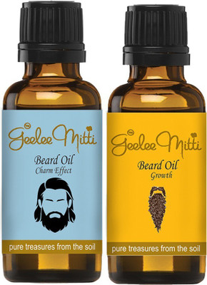 

Geeleemitti Beard Oil Growth & Charm for Stimulating Growth & Beautiful Facial Hair, Beard and Moustache Combo Pack of 2 Hair Oil(60 g)