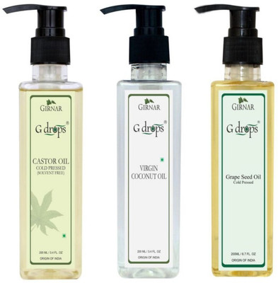 

G Drops Castor,Coconut & Grapeseed Oil Combo(3x200ml) Hair Oil(600 ml)