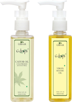 

G Drops Castor & Virgin Sesame Oil Combo(100ml+100ml) Hair Oil(200 ml)