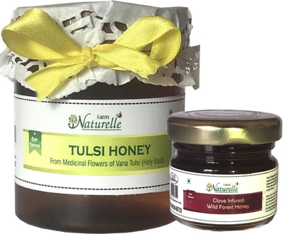 

Farm Naturelle Farm Naturelle-Real Vana Tulsi Forest Honey (250 Gms) and Real Clove Infused Forest Honey (40Gms) Combo-Immense Medicinal Value(390 ml, Pack of 2)