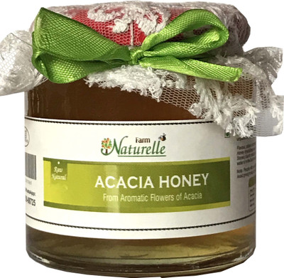 

Farm Naturelle (Set of 5) Jute Gift Bag with Pure Raw Natural Unheated Unprocessed Forest Acacia Flower Honey-250 GMS-Corporate Christmas Gift Pack(1250 g, Pack of 5)
