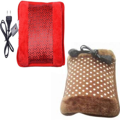 

CRETO Electric Hot Water Bag Heating Pad of Fur and Velvet with Hand Pocket 1 L Pack of 2 (Multi-color) electric 1 L Hot Water Bag(Multicolor)