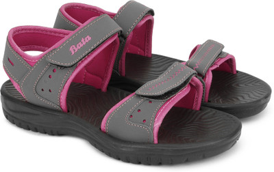 

Bubblegummers Girls Velcro Sports Sandals(Grey, Pink