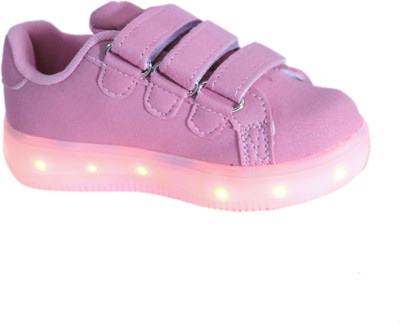 

FEETWELL Girls Velcro Sneakers(Pink
