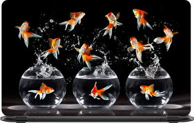 

Lapower Fishes flying out of water Vinyl Laptop Decal 15.6