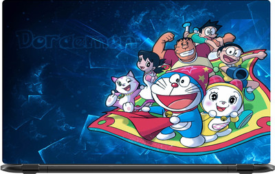 

Lapower Doraemon and his friends on a flying mat Vinyl Laptop Decal 15.6