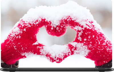 

Lapower Heart made with red gloves and snow Vinyl Laptop Decal 15.6