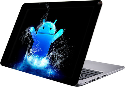 

PRINTCLUB android logo Laptop Sticker 15.6 inch-Premium Quality, UV Printed, Laminated, Bubble Free, Scratchproof Laptop Skin-715 Vinyl Laptop Decal 15.6