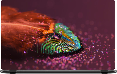 

Lapower Dew drop on peacock feather Vinyl Laptop Decal 15.6