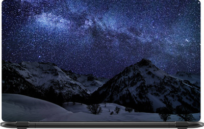 

Lapower Starry night in snow covered mountains Vinyl Laptop Decal 15.6