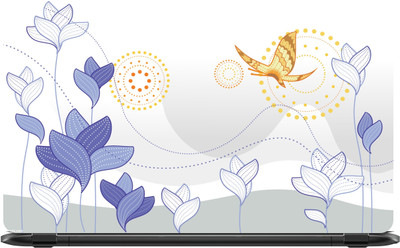 

Lapower Beautiful design of leaves and butterfly Vinyl Laptop Decal 15.6