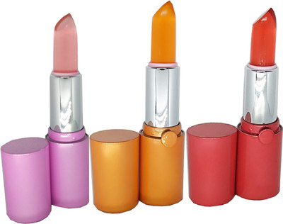 

AddBeauty With Glamour 21 Moisturizing Color Reviver Lipstick Set of 3(Fruity Orange, Flame Red, BarBie Pink)