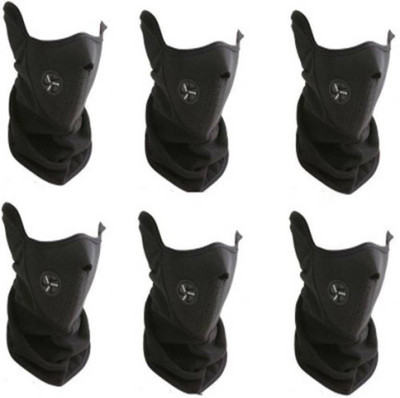 AK Automotive Bike Motorcycle Riders Warm Dust Free Breathable Anti-pollution Mask (Black, Pack of 6) Mask and Respirator