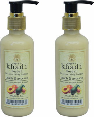 

Vagad's Khadi Peach And Avokado Moisturising Lotion Pack of 2(400 ml)