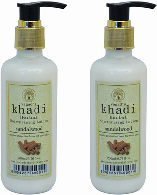 

Vagad's Khadi Sandalwood Moisturising Lotion Pack of 2(400 ml)