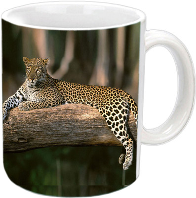 

Raj Laxmi Panther white Ceramic Mug(350 ml)