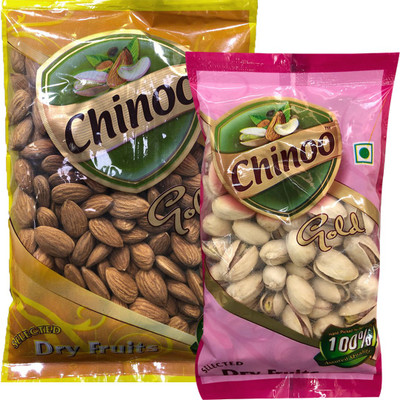 

Chinoo California Almond 250gm & Roasted California Pista 100gm (Pack of 2) Almonds(350 g, Pouch)