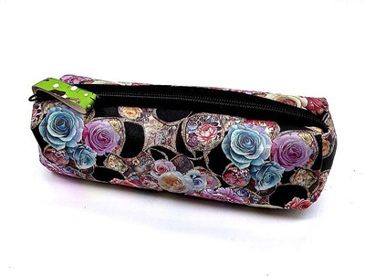 

Hafeeng Pencil Box with 2 Pencils, 1 Sharpener, 1 Scented Eraser Flowers Art Canvas Pencil Box(Set of 5, Multicolor)