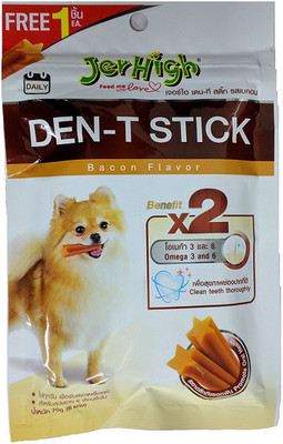 

Goofy Tails Jer High Den-T Stick 70g (Pack Of 3) Teeth Cleaner Dog Treats Bacon Dog Treat(70 g, Pack of 3)