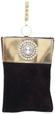 

Bagaholics Ethnic Velvet Saree Clutch Waist Clip Ladies Pouch Mobile Pouch(Black)