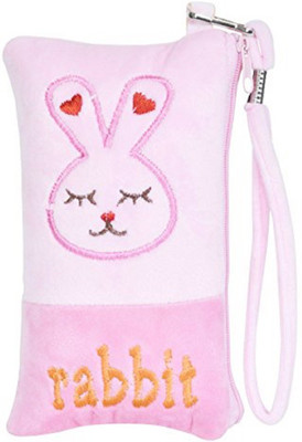 

Chords Rabbit Mobile Pouch In Soft Toy Pencil Pouch With Smooth Zipper And Handle Mobile Pouch(Pink)