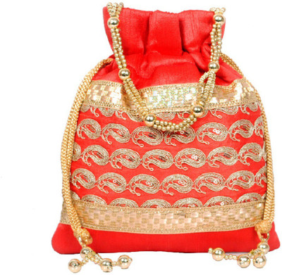 

Your Pretty Closet Ethnic Rajasthani Potli Bag For Women, Bridal, Casual, Party, Wedding (Red) Potli(Red)