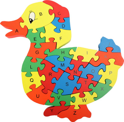 

DAISYLIFE Natural Wooden Multi-Coloured Jigsaw Puzzle for Kids, Children's Indoor Games | Duck(26 Pieces)