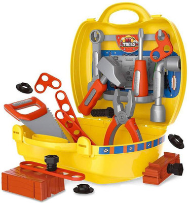 

August Learning Educational Engineering Tool kit Set Toys for Kids, (Set of 25 Pcs) Pretend PlaySet, Little Engineer Pretend Toolbox Construction Tools, Role Play Engineer Workshop Tool Kit