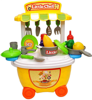 

Toyshine Bucket Cum Kitchen Set Play Cart Pretend Play Set Toy { Yellow }