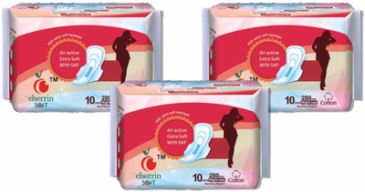 

cherrin Soft 280 mm XL Night Use 10+10+10 Sanitary Pad(Pack of 30)