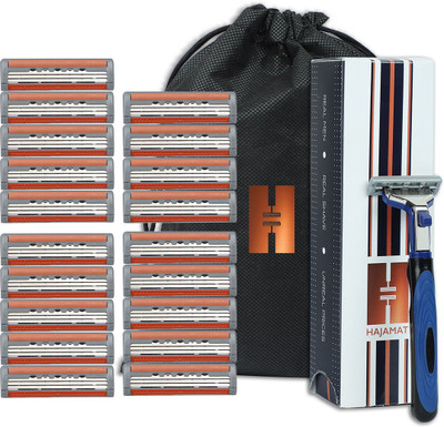 

Hajamat III - 3 Blade Shaving Razor for Men ( 1 Razor Handle + 20 Cartridges )