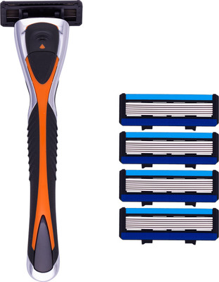 

Indian Shave Club Indian Shave Club’s Robusto Handle + Sixy (6 Blades) Shaving Razor For Men(Pack of 2)