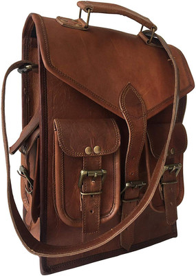 

dzcollections Men & Women Casual Brown Genuine Leather Sling Bag