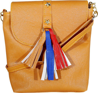 

Rainylia Girls Casual, Formal, Sports, Evening/Party Yellow Synthetic Leather Sling Bag