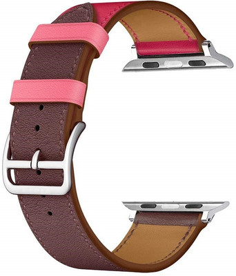 HIGAR Classic Dual Colored Leather band for 38mm / 40mm iwatch - Rose Brown Smart Watch Strap(Mullti Color)